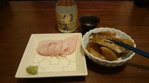 ビントロとぶり大根で一献